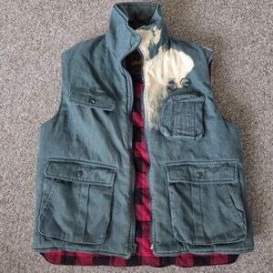 Branded Lion Padded Flannel Lined Utility Fishing Hunting Winter Chore‎ Vest L